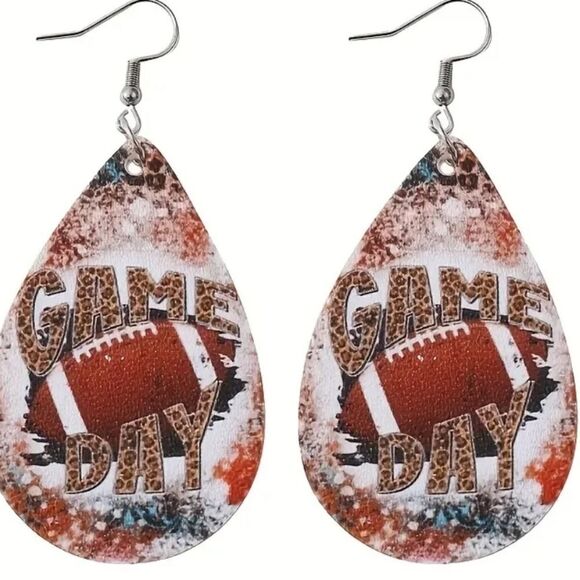 GAME DAY FOOTBALL fun whimsical novelty earrings - Picture 1 of 6